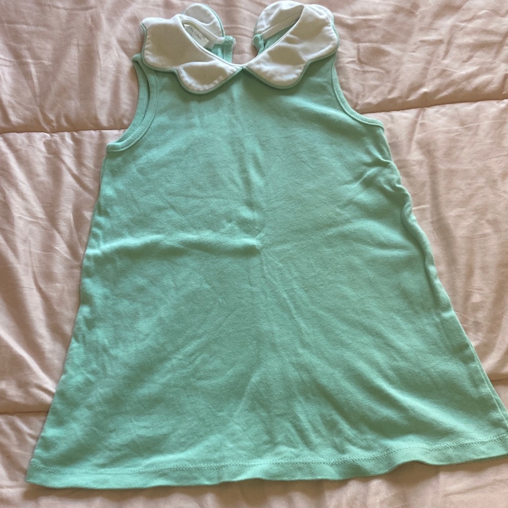 Charming Mint Green Kids Dress with Collar